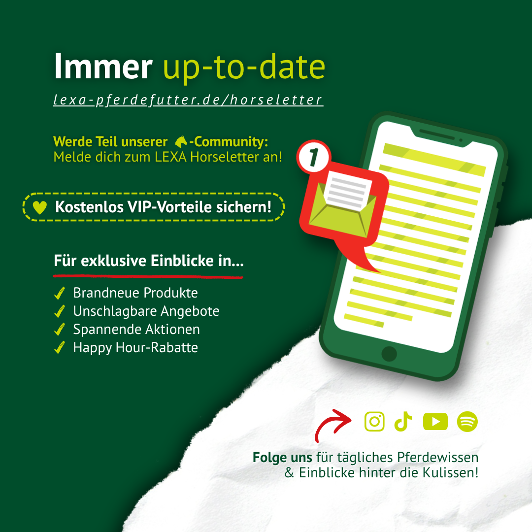 Newsletter Anmeldung für Pferdefutter Angebote und exklusive Inhalte