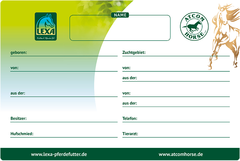 Pferd Registrierungsformular Formular zur Registrierung von Pferden mit Feldern für Name, Geburtsdatum, Zuchtgebiet, Besitzer und Kontaktinformationen.