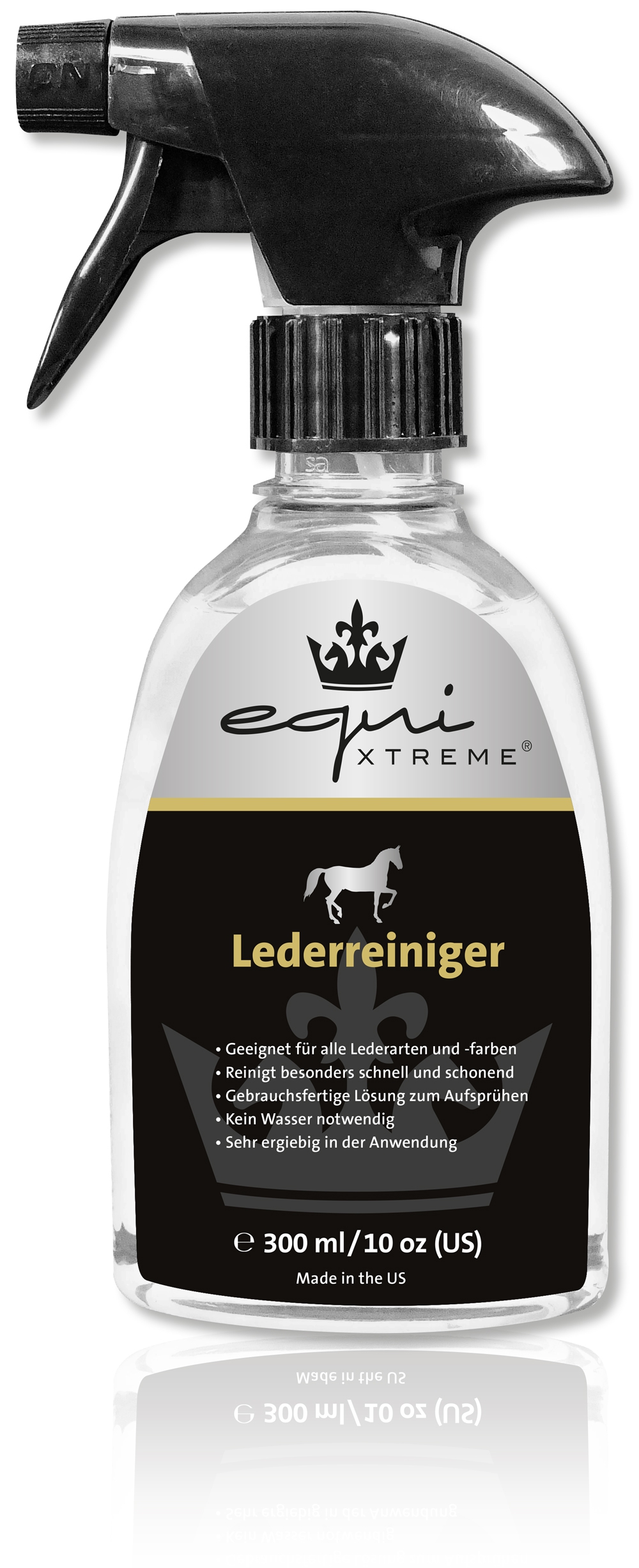 Equi Xtreme Lederreiniger Reinigungsmittel für Leder, 300 ml, mit Sprühkopf, geeignet für alle Lederarten.