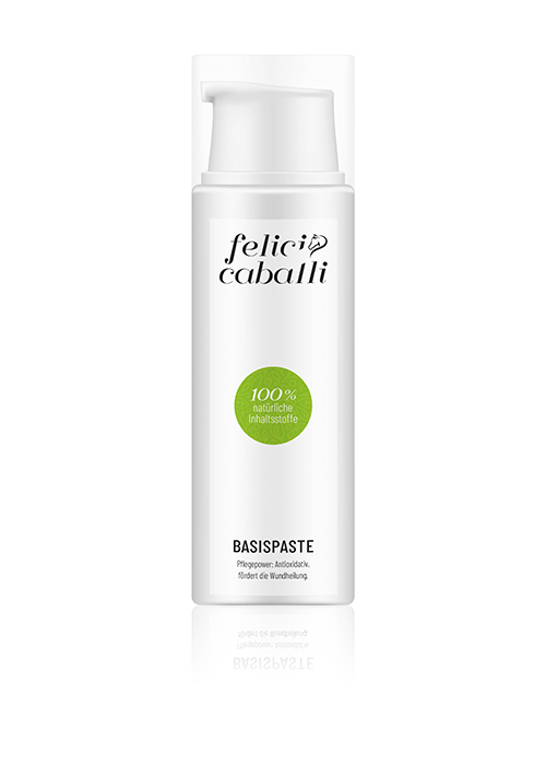 Felicia Caballi Basispaste Felicia Caballi Basispaste in weißer Flasche, 100% natürliche Inhaltsstoffe, zur Förderung der Wundheilung.