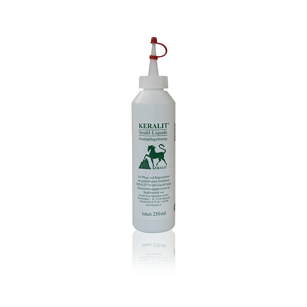 KERALIT Strahl-Liquid 250 ml KERALIT Strahl-Liquid in einer 250 ml Flasche zur Pflege und Regeneration von Hufen.