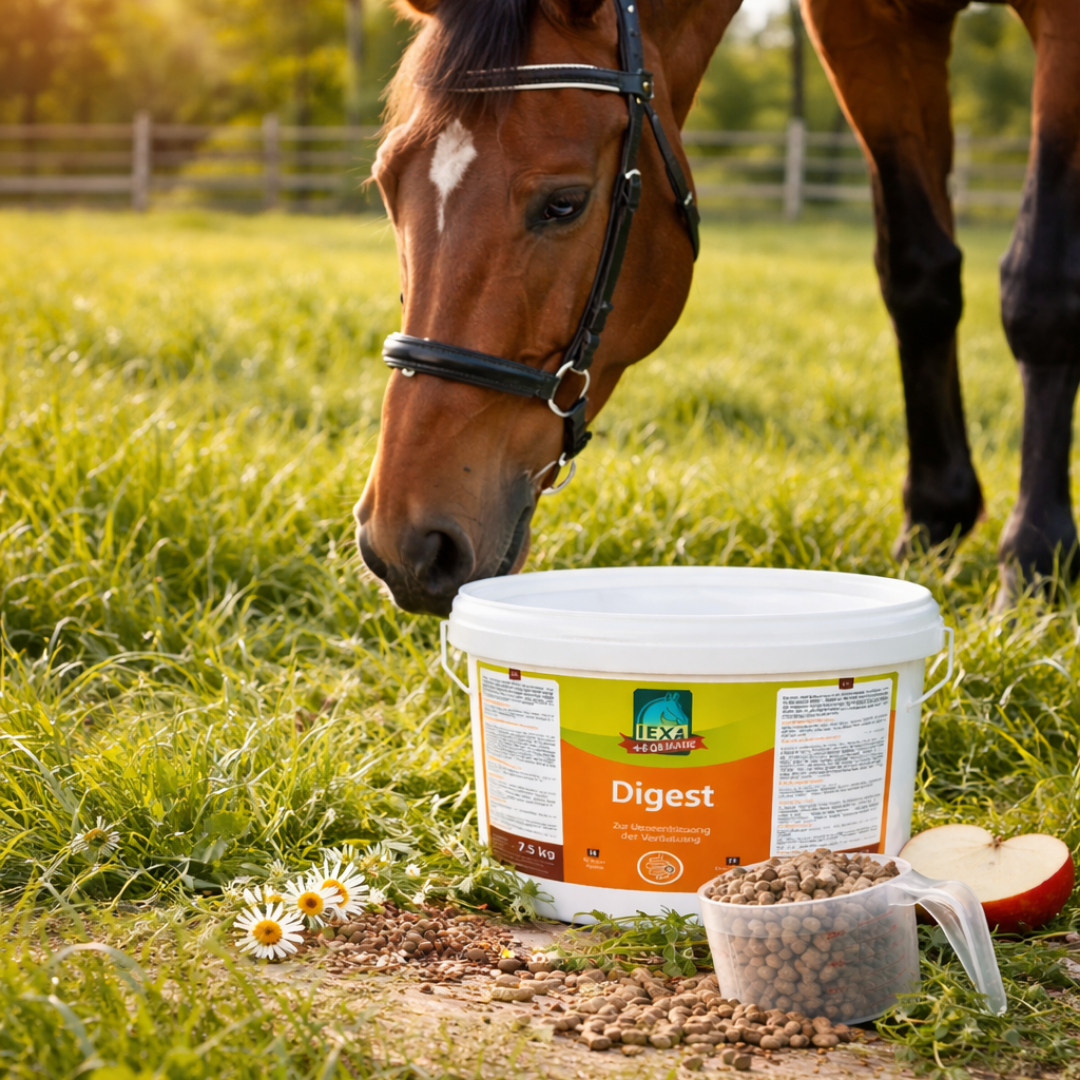 LEXA Digest Ergänzungsfutter für Pferde – hochwertige Pellets zur Unterstützung von Magen und Darm
