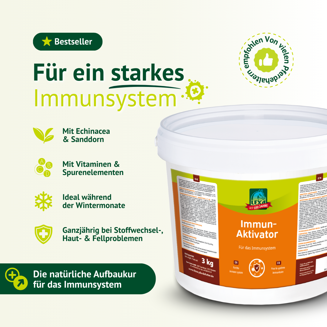 Produktbild LEXA Immun-Aktivator (3 kg Eimer) mit den Highlights: Bestseller, für ein starkes Immunsystem, mit Echinacea, Sanddorn und Vitaminen.